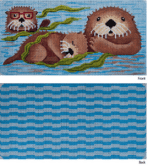 JP Needlepoint - Otter & Babies Eyeglass Case